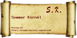 Sommer Kornél névjegykártya